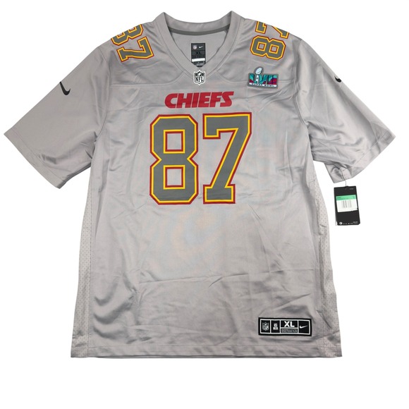 Kansas City Chiefs Travis Kelce 87 Nike NFL On Field Super Bowl Jersey XL